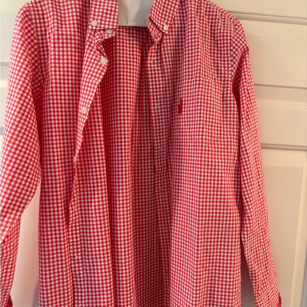 KIDS Johnnie-O Red Checkered buttondown Shirt- size 14